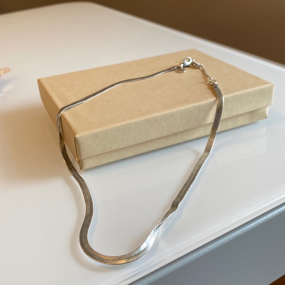 Madewell herringbone silver necklace